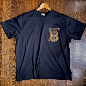 Authentic Burberry TB monogram black t-shirt Size: M ***RARE***NWT***MSRP $550